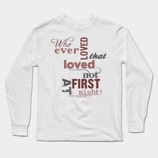 Christopher Marlowe Hero & Leander Love Quote (Colour) Long Sleeve T-Shirt